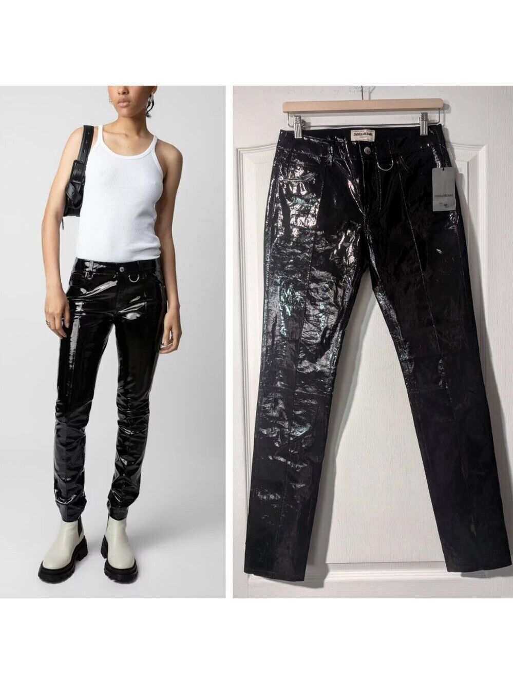 Zadig & Voltaire | Peko Vinyl Leather Pants In Black